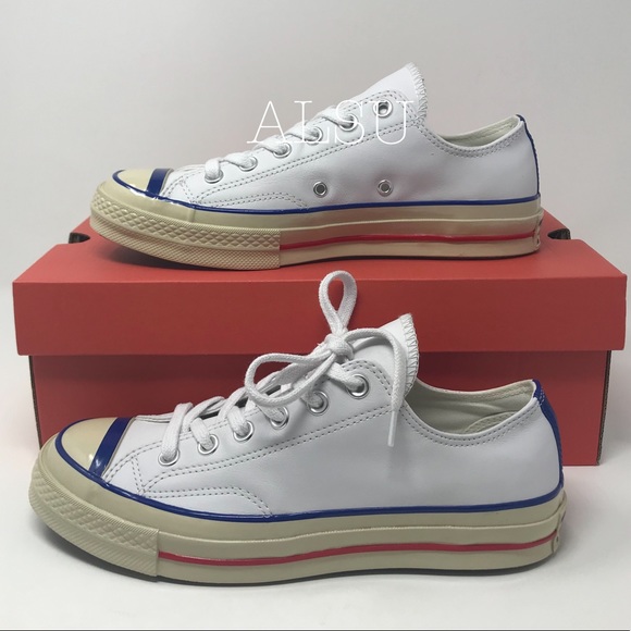 Converse Chuck 70 OX Leather White Blue W AUTHENT - Picture 3 of 8